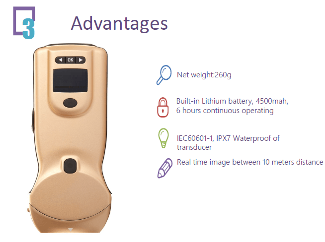 Scanner a ultrasuoni wireless lineare color Doppler