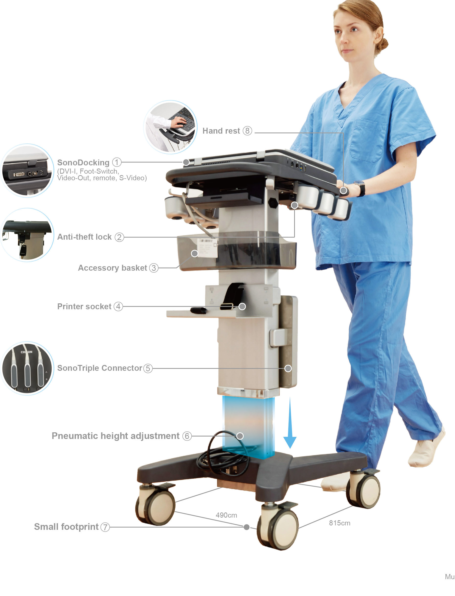 Färg Doppler Laptop Multi-Head Ultrasound Scanner LMH1CD Device Features