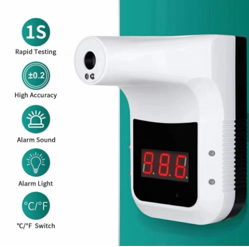 for Office Home Supermarket Subway School Community DOOK Wall Mounted Thermometer Non-Contact Infrared Temperature Measurement Forehead Thermometer with Alarm for Office Home Supermarket Subway School Community DOOK Wall Mounted Thermometer Non-Contact Infrared Temperature Measurement Forehead Thermometer with Alarm